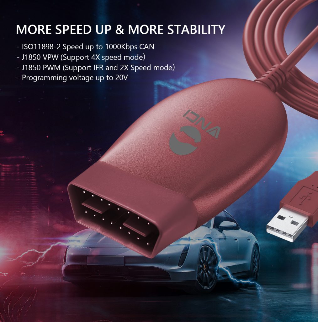 The VNCI J2534 nano diagnostic tool is compatible with most J2534 software and ELM327 software