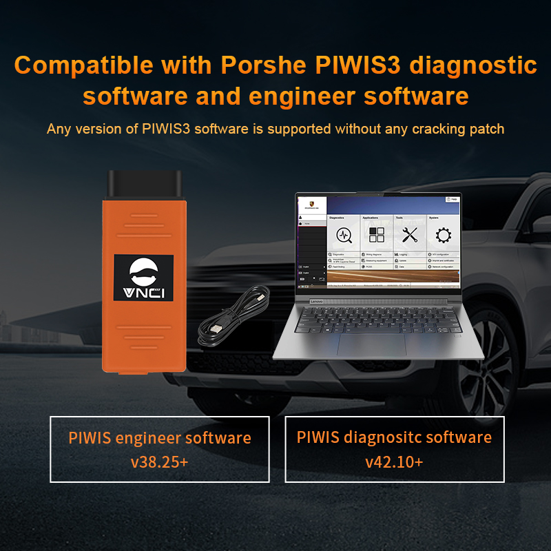 VNCI PT3G Porsche diagnostic interface, Compatible with PIWIS software drivers, Plug and play