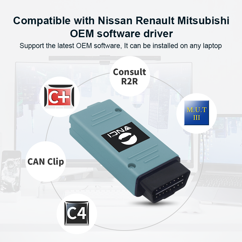 VNCI RNM Nissan/Renault/Mitsubishi three-in-one diagnostic tool, compatible with the original driver